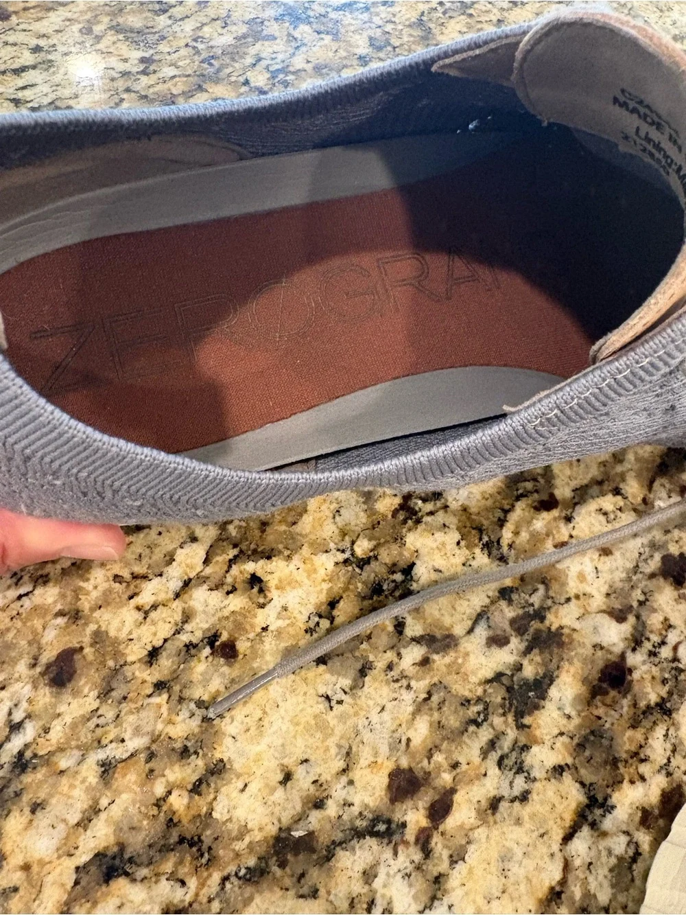 Cole Haan Gray Knit Wingtip Derby with Tan Leather Accents